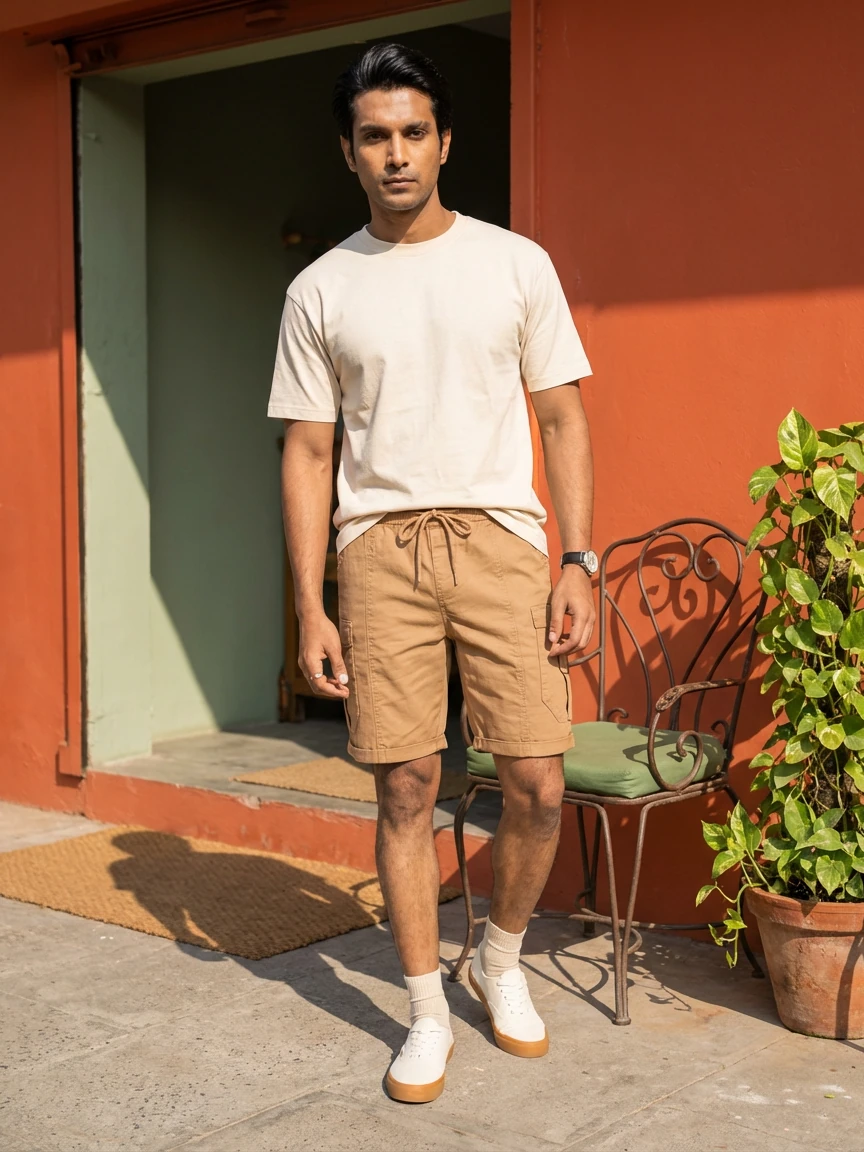 AI fashion photoshoot - shorts